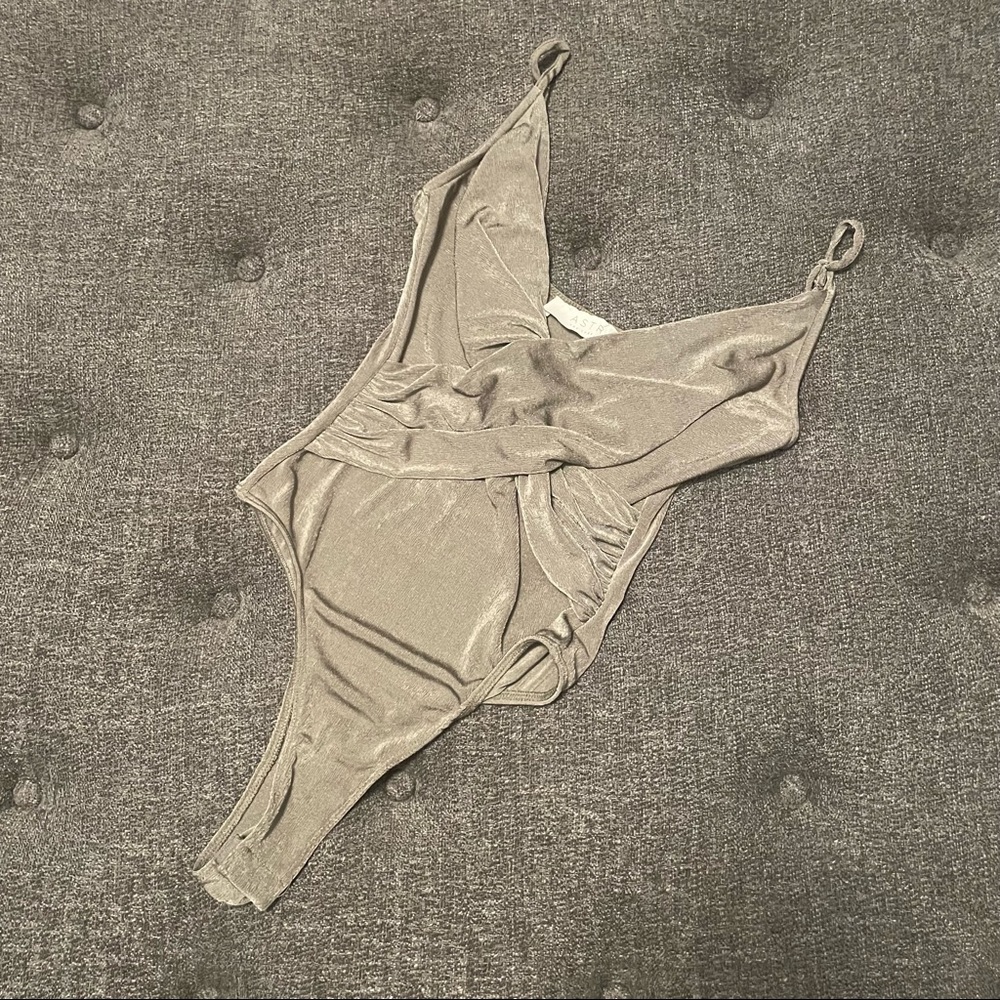 ASTR Shimmer Faux Knot Bodysuit